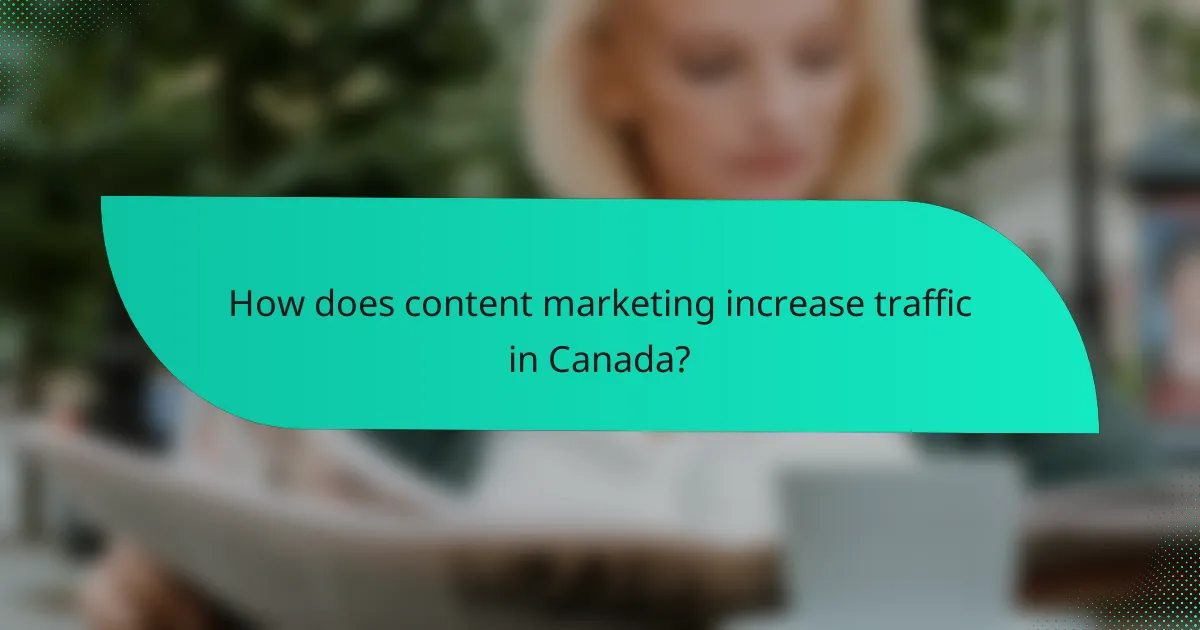 How does content marketing increase traffic in Canada?