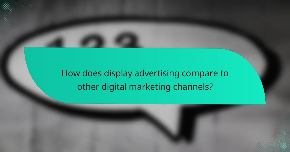 How does display advertising compare to other digital marketing channels?