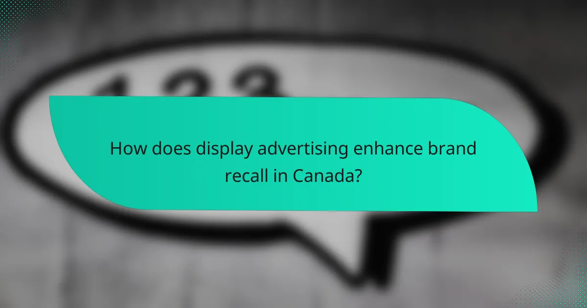 How does display advertising enhance brand recall in Canada?