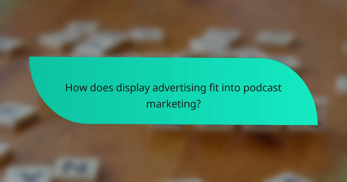 How does display advertising fit into podcast marketing?