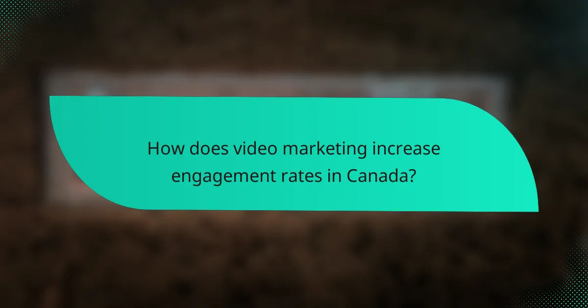 How does video marketing increase engagement rates in Canada?