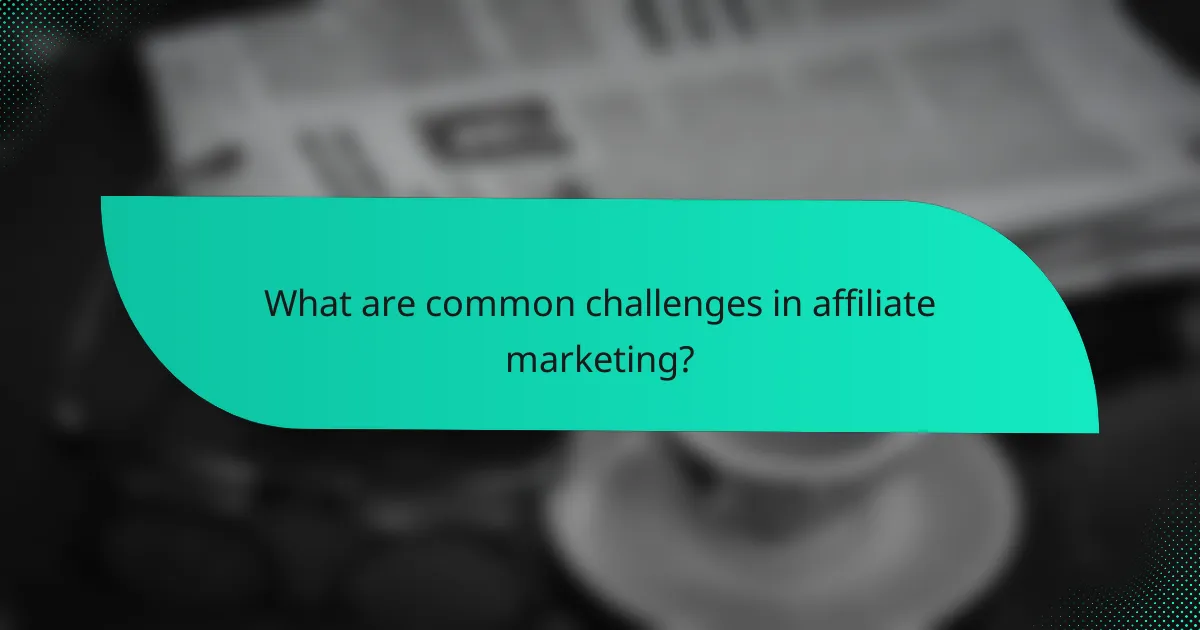 What are common challenges in affiliate marketing?