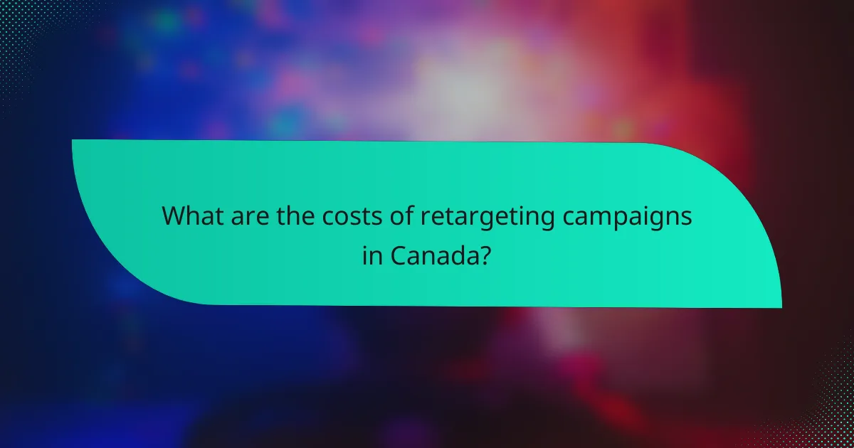 What are the costs of retargeting campaigns in Canada?