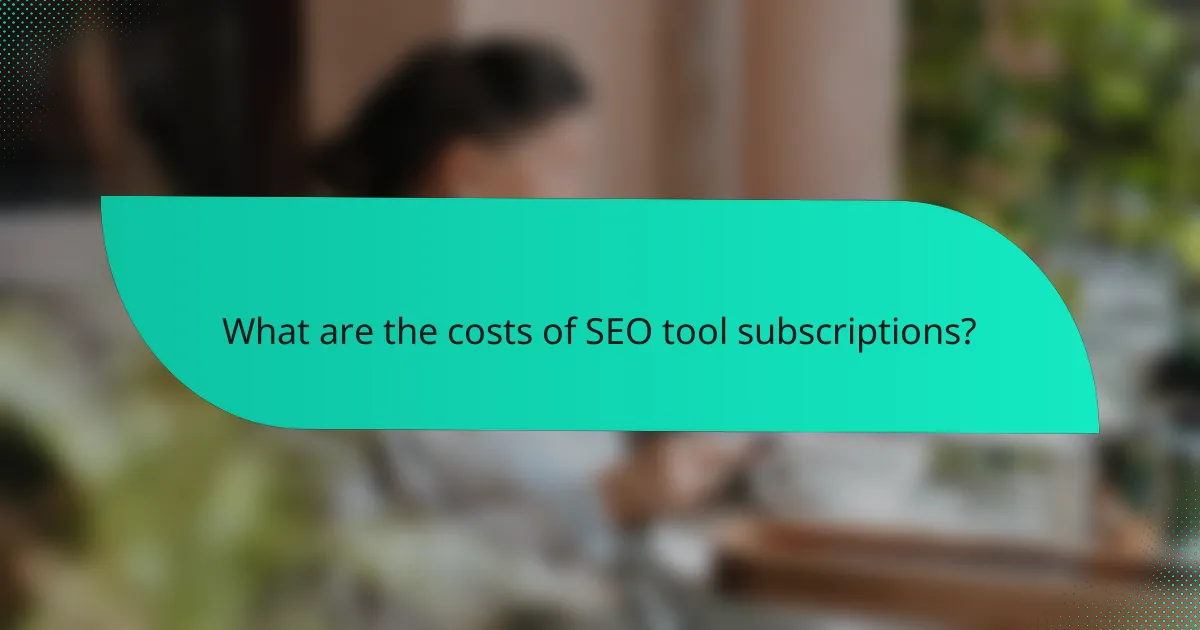 What are the costs of SEO tool subscriptions?