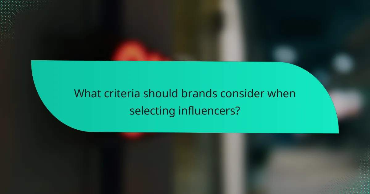 What criteria should brands consider when selecting influencers?