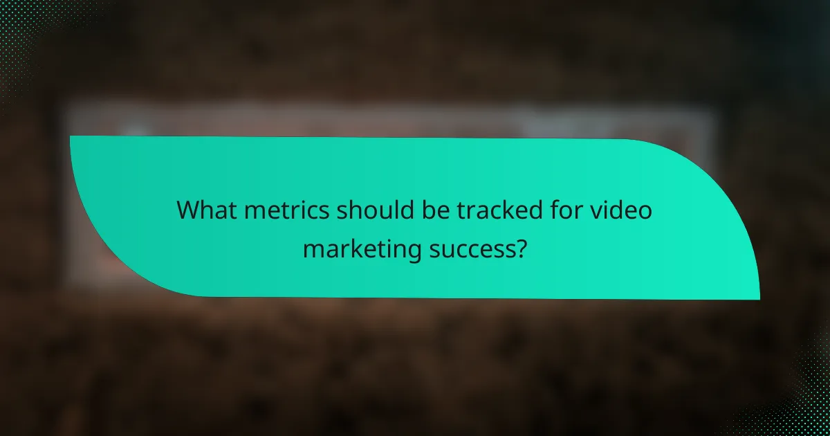 What metrics should be tracked for video marketing success?
